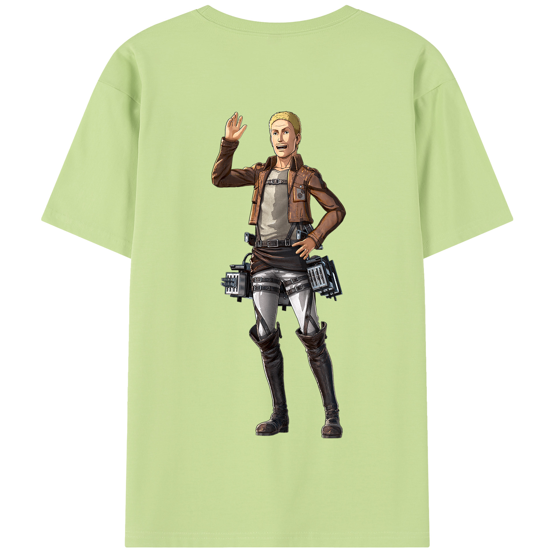 （画像用） 進撃の巨人 ハンネス Attack on Titan Hannes 綿100％半袖Tシャツ（背面プリント）